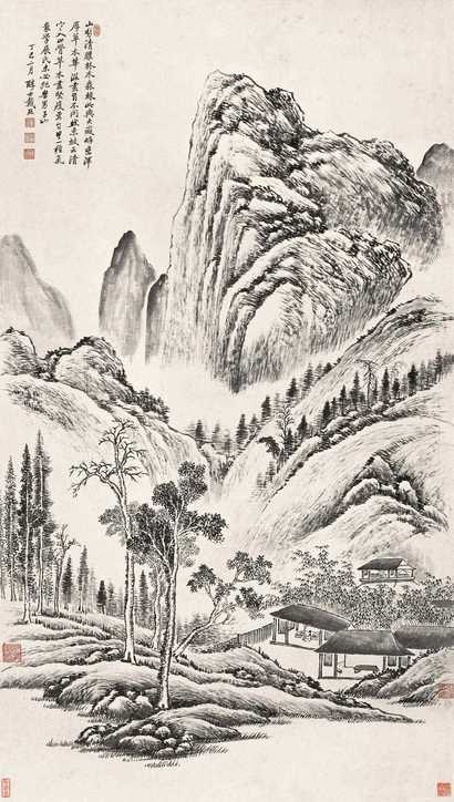 戴熙 丁巳（1857年）作 山水 立轴